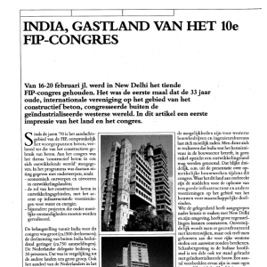 India, gastland van het 10e FIP-congres