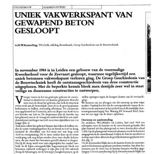 Uniek vakwerkspant van gewapend beton gesloopt