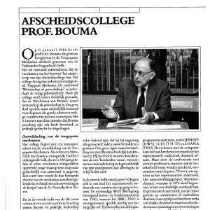 Afscheidscollege prof Bouma