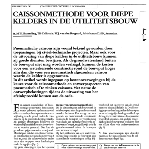 Caissonmethode voor diepe kelders in de utiliteitsbou