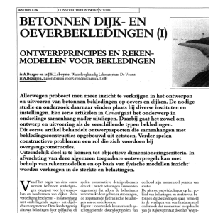 Betonnen dijk- en oeverbekledingen (I)