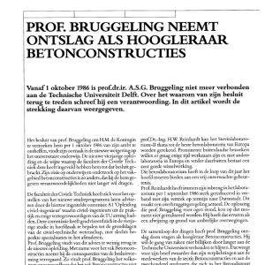 Prof Bruggeling neemt ontslag als hoogleraar betonco