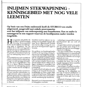Inlijmen stekwapening - kennisgebied met nog vele le