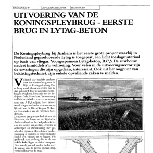 Uitvoering van de Koningspleybrug - eerste brug in L