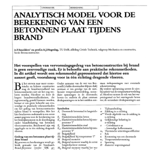 Analytisch model voor de berekening van een betonnen
