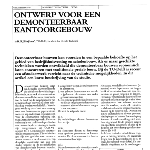 Ontwerp voor een demonteerbaar kantoorgebouw