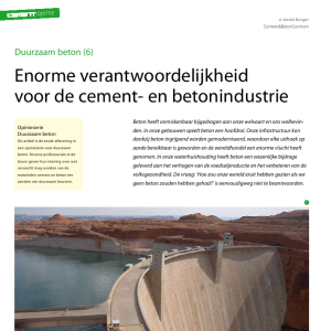 Opinie - Enorme verantwoordelijkheid voor de cement- en betonindustrie
